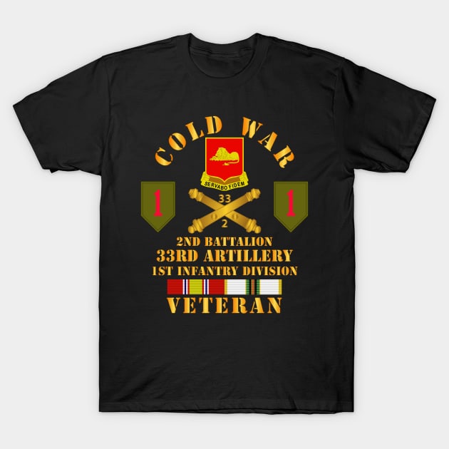 Cold War  Vet - 2nd Bn 33rd Artillery - 1st Inf Div SSI - V2 T-Shirt by twix123844